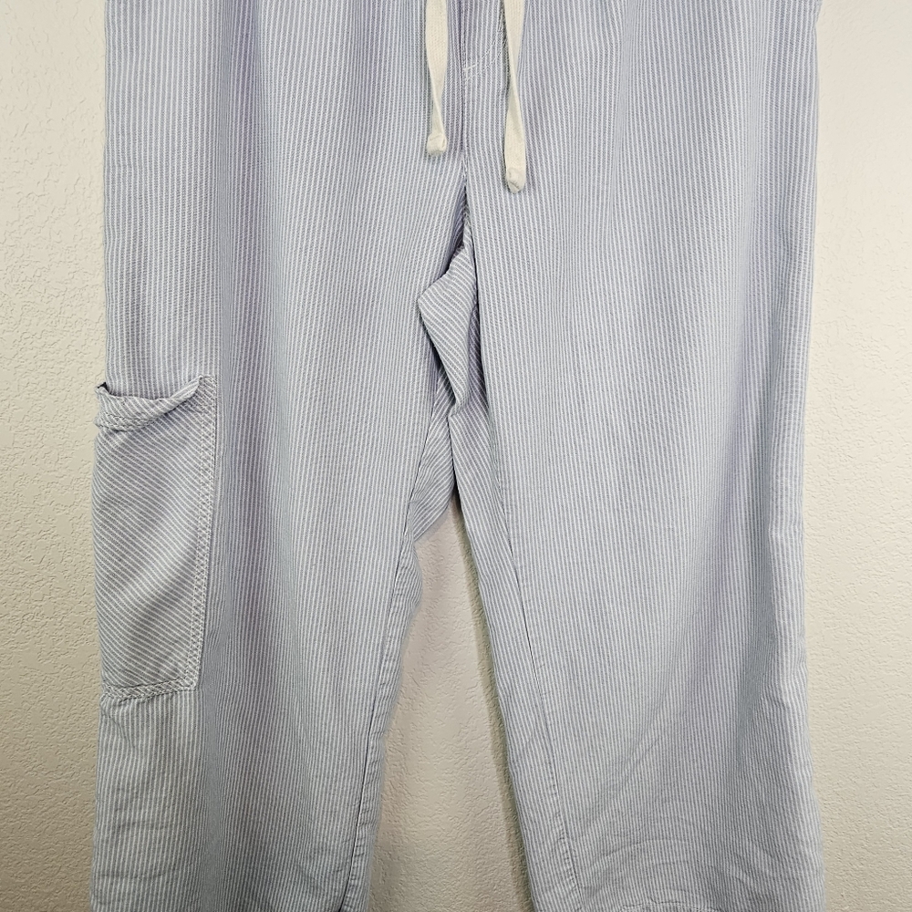 Aerie Baggy Cargo Wide Leg Chambray Elasti Drawstring Pull On Pants Large - Picture 3 of 16